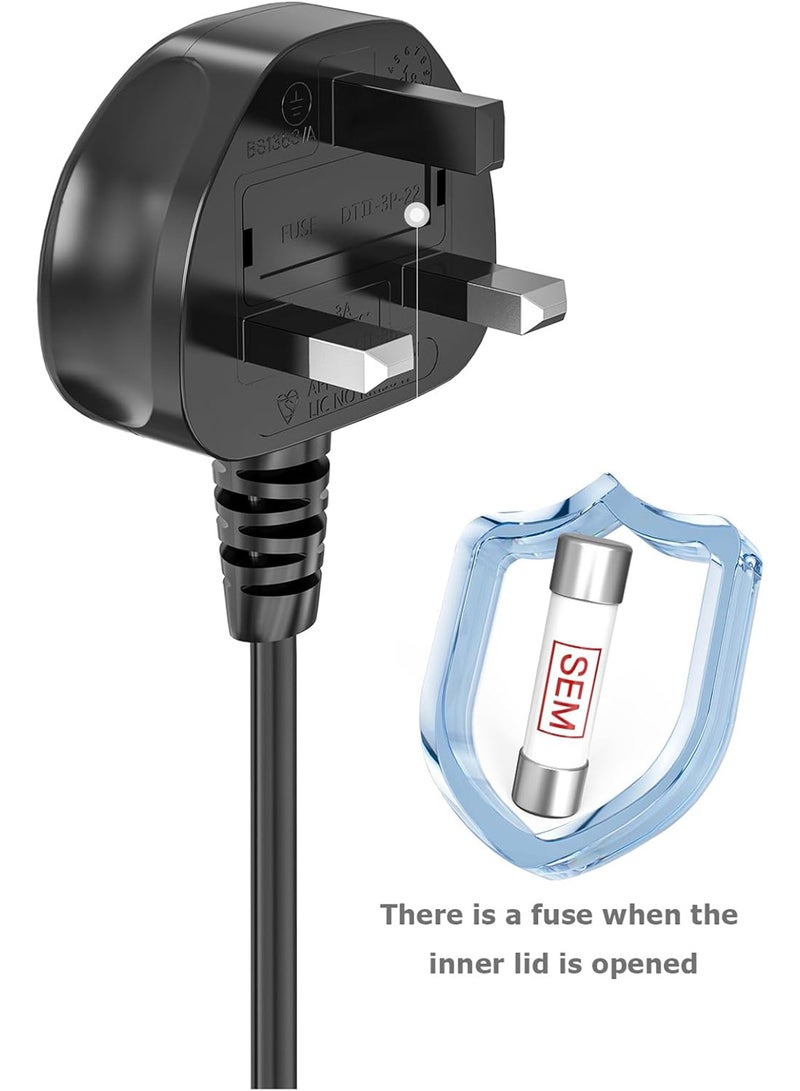 هيروكس كابل طاقة 3M UK، IEC320C7 إلى BS 1363، سلك طاقة C7 Figure 8، كابل طاقة PS4، سلك Kettle/سلك طاقة متوافق مع Samsung LG Philips Toshiba TV/Printer/PS4/PS3/PS5 - Image 4